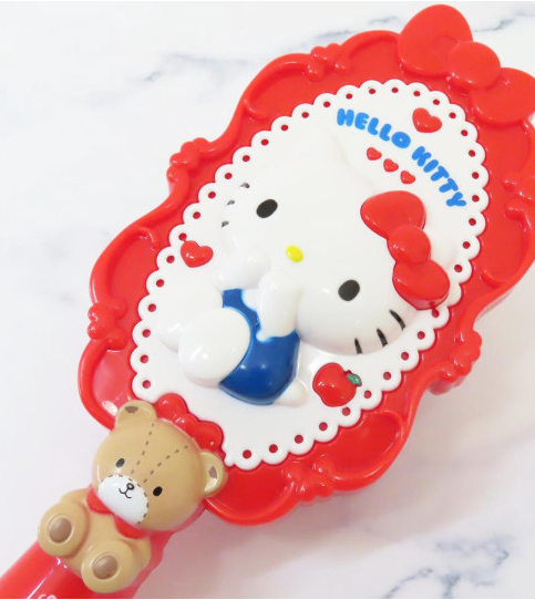 SANRIO JAPAN ORIGINAL HELLO KITTY HAIR BRUSH GLITTER HEART