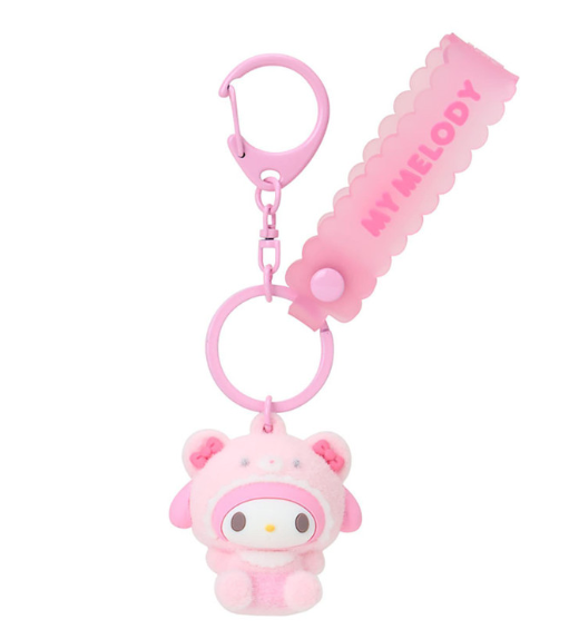 SANRIO ORIGINAL MY MELODY 3D FLOCKED KEYCHAIN BEAR