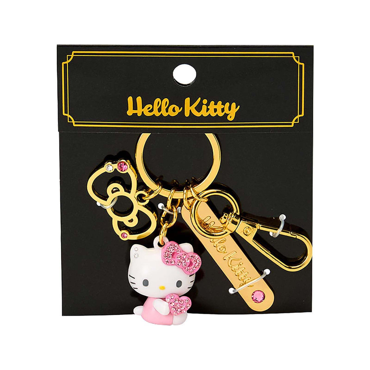 SANRIO ORIGINAL HELLO KITTY MASCOT BAG CHARM KEYCHAIN PINK STONE