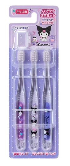 SANRIO ORIGINAL KUROMI 3PC TOOTHBRUSH SET