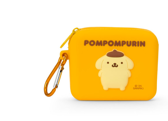 SANRIO ORIGINAL POMPOMPURIN MINI SILICONE MINI POUCH WITH CLIP