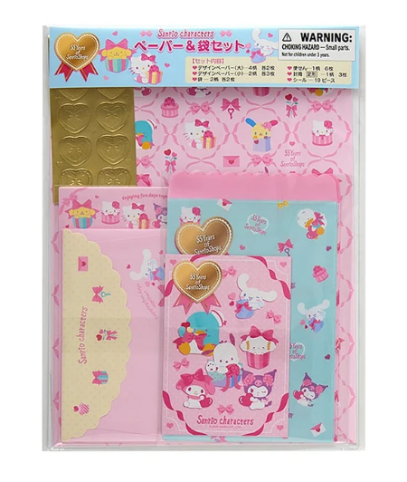SANRIO ORIGINAL CHARACTERS WRAPPING PAPER PAPER AND BAG SET
