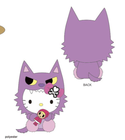HELLO KITTY 7 IN PLUSH WOLF TOKIDOKI /2