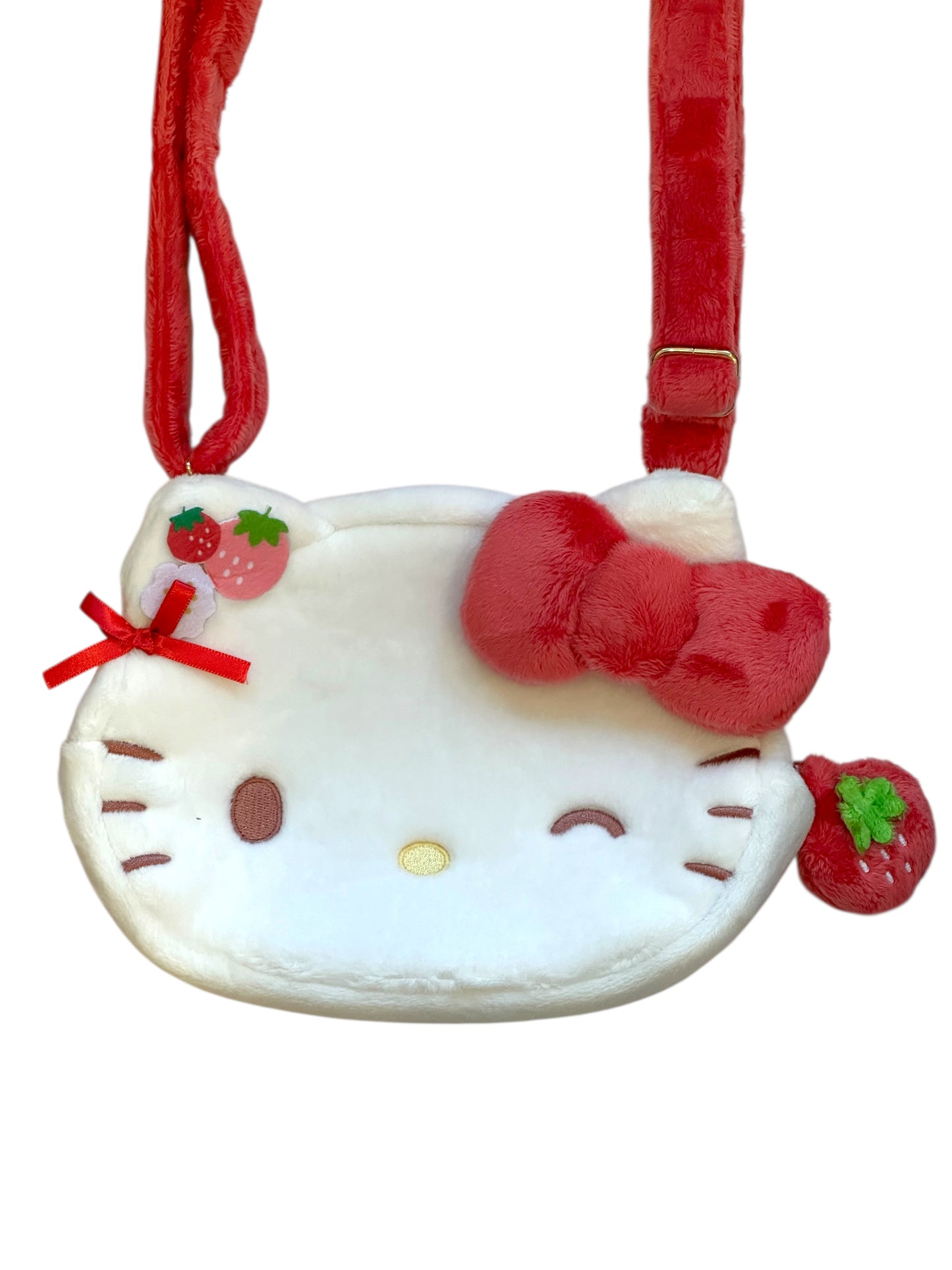 SANRIO ORIGINAL HELLO KITTY PLUSH CROSSBODY BAG (STRAWBERRY NEWS 50TH ANNIVERSARY)