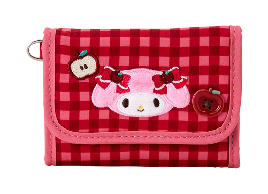 SANRIO ORIGINAL MY MELODY AUTUMN APPLE GINGHAM RED TRIFOLD WALLET
