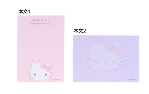 SANRIO ORIGINAL HELLO KITTY MINI NOTEPAD PINK TOUGHING 50TH ANNIVERSARY2023