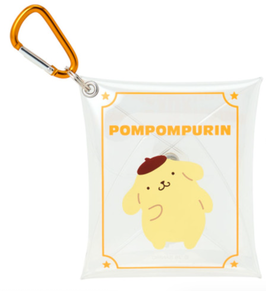 SANRIO ORIGINAL POMPOMPURIN CLEAR ACCESSORY CASE WITH CARABINER