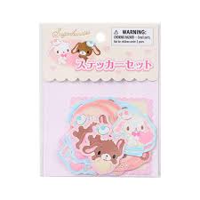 SANRIO ORIGINAL SUGARBUNNIES FLUFFY HEART STICKER SET