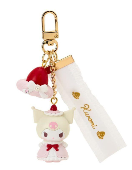 SANRIO ORIGINAL KUROMI MASCOT KEYCHAIN STRAWBERRY WHIPPED CAKE