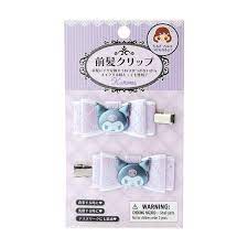 SANRIO JAPAN ORIGINAL KUROMI RIBBON HAIR CLIP SET