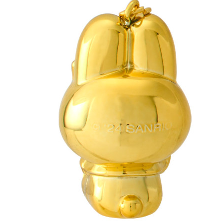 SANRIO ORIGINAL MY MELODY LUCKY CAT GOLD NETSUKE KEYCHAIN / CHARM