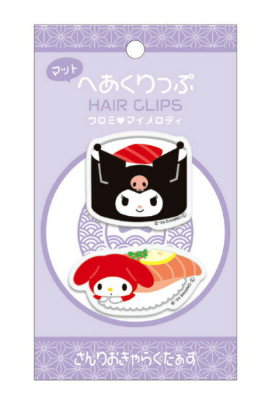 SANRIO ORIGINAL KUROMI X MY MELODY SUSHI HAIR CLIP SET