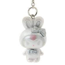 SANRIO ORIGINAL KUROMI KEYCHAIN FLUFFY SNOW RABBIT