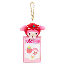 SANIO ORIGINAL MY MELODY MASCOT WITH CLEAR CASE CHARM ICHIGO NEWSPAPER 50TH ANNIVERSARY