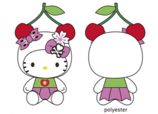 HELLO KITTY TOKIDOKI 10 INCH PLUSH CHERRY MIDNIGHT METROPOLIS