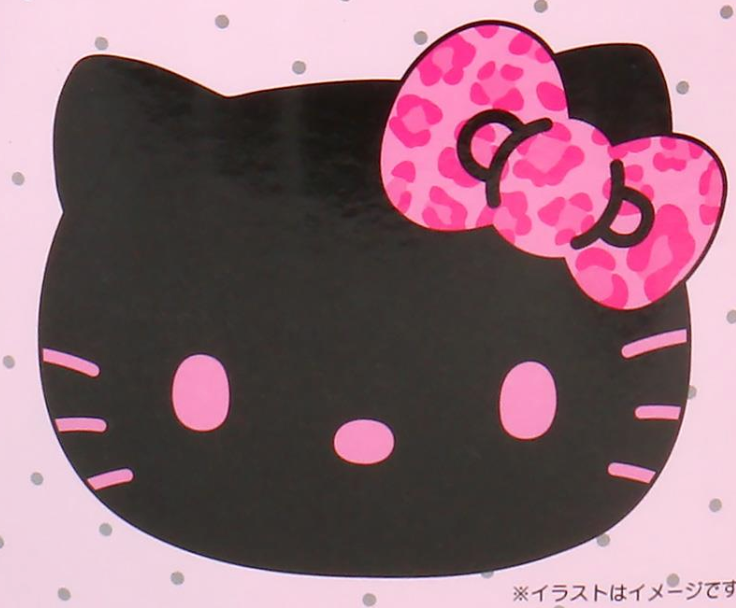 SANRIO ORIGINAL HELLO KITTY FLANNEL FACE-SHAPED BLANKET BLACK PINK LEOPARD