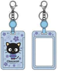 SANRIO CHOCOCAT PLASTIC CARD CASE W KEY REEL KIMONO