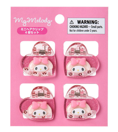 SANRIO ORIGINAL MY MELODY MINI HAIR CLIP SET METALLIC