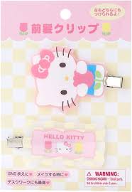 SANRIO JAPAN ORIGINAL HELLO KITTY BANGS HAIR CLIP SET PASTEL CHECKER