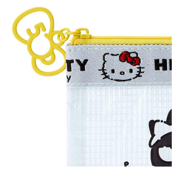 SANRIO JAPAN ORIGINAL BADTZ MARU VINYL FLAT POUCH / HELLO KITTY 50TH ANNIVERSARY