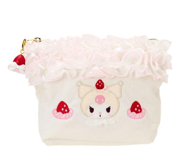 SANRIO ORIGINAL KUROMI FRILL COSMETIC POUCH STRAWBERRY WHIPPED CAKE