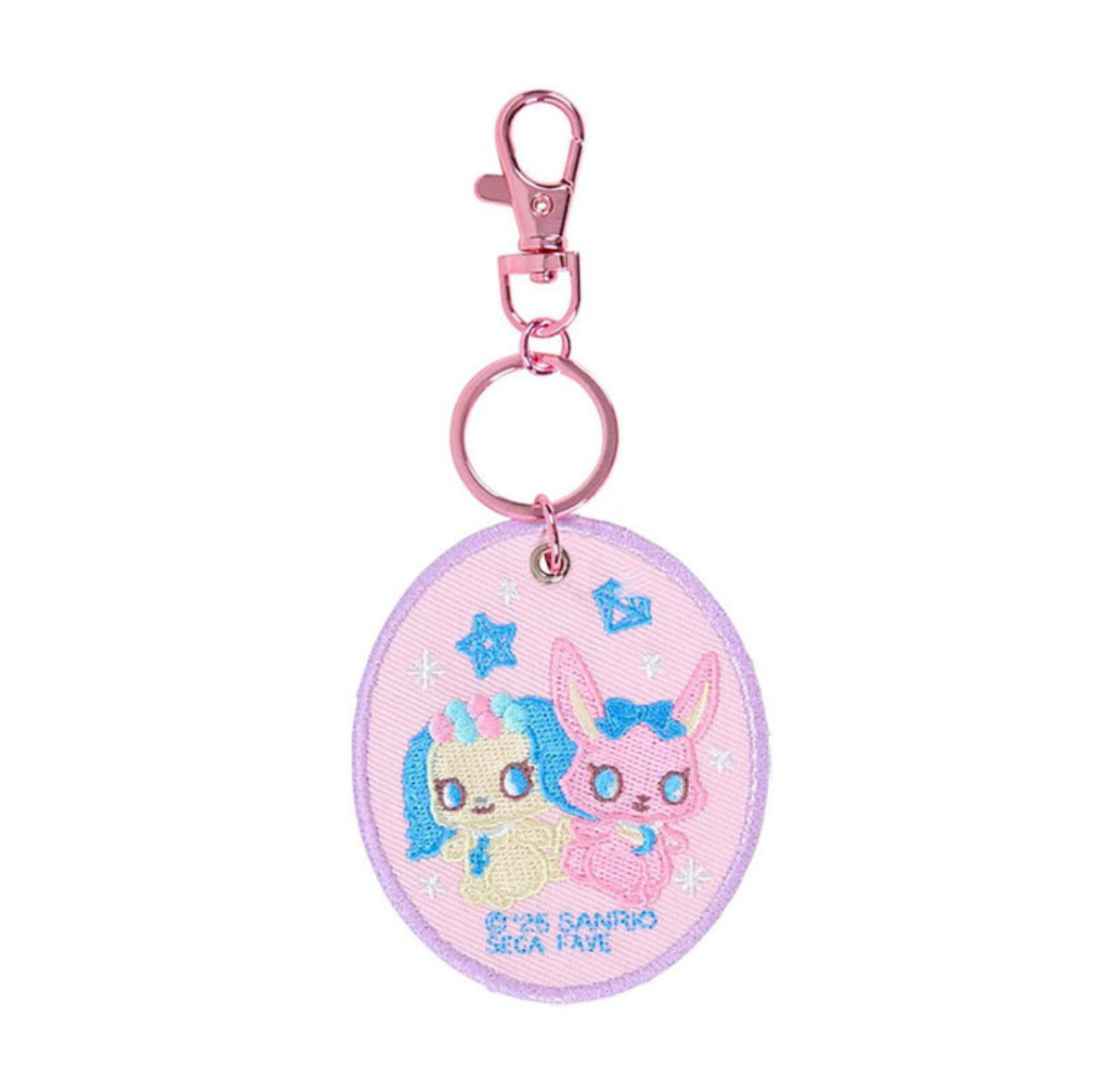 SANRIO JEWELPET EMBROIDERED PATCH KEYCHAIN