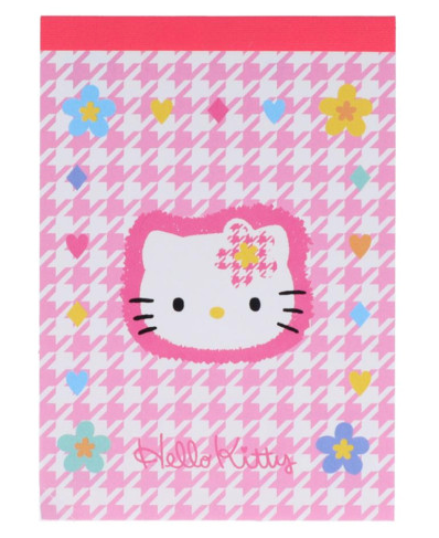 SANRIO ORIGINAL HELLO KITTY MINI NOTEPAD HOUNDSTOOTH 50TH ANNIVERSARY1995