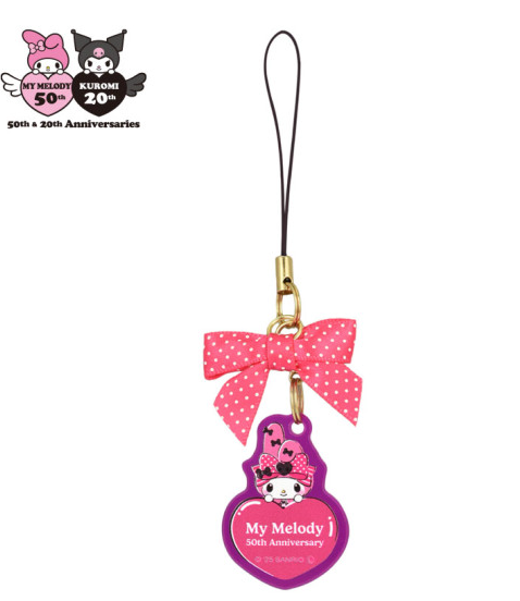 SANRIO ORIGINAL MY MELODY 50TH ANNIVERSARY ACRYLIC STRAP BLACK PINK PARTY
