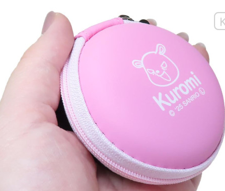 SANRIO ORIGINAL KUROMI MINI ROUND ACCESSORY POUCH PINK