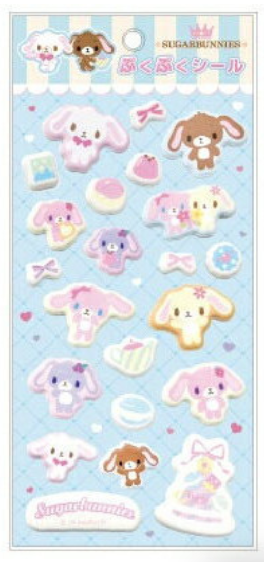 SANRIO ORIGINAL SUGARBUNNIES BLUE PUFFY STICKERS