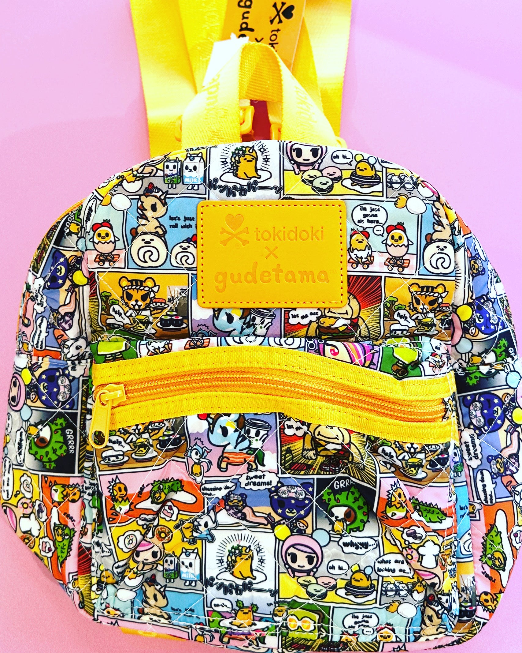 gudetama editorial aop mini backpack tokidoki x Gudetama Kawaii Comics Mini Backpack