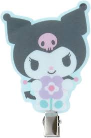 SANRIO JAPAN ORIGINAL KUROMI BANGS HAIR CLIP SET PASTEL CHECKER
