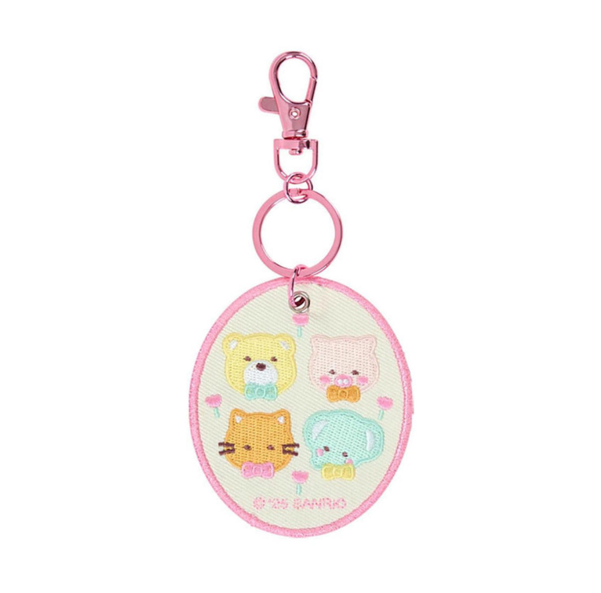 SANRIO CHERRY CHUMS EMBROIDERED PATCH KEYCHAIN