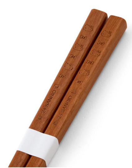 SANRIO ORIGINAL HELLO KITTY WOODEN CHOPSTICKS & CHOPSTICK REST SET