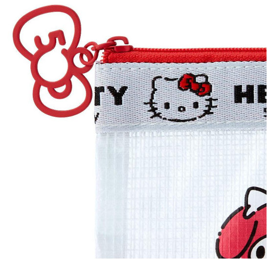 SANRIO JAPAN ORIGINAL MY MELODY VINY FLAT POUCH / HELLO KITTY 50TH ANNIVERSARY