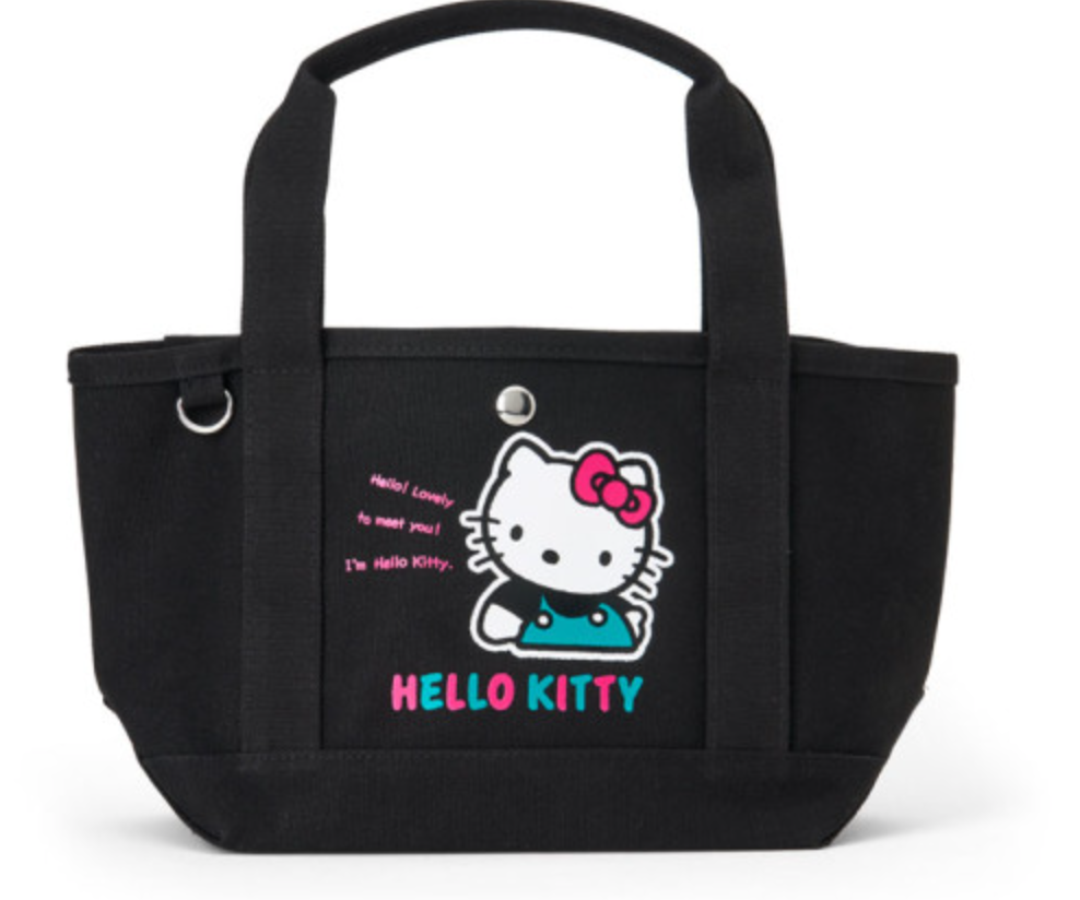 SANRIO ORIGINAL HELLO KITTY RETRO NOSTALGIA BLACK MINI TOTE BAG