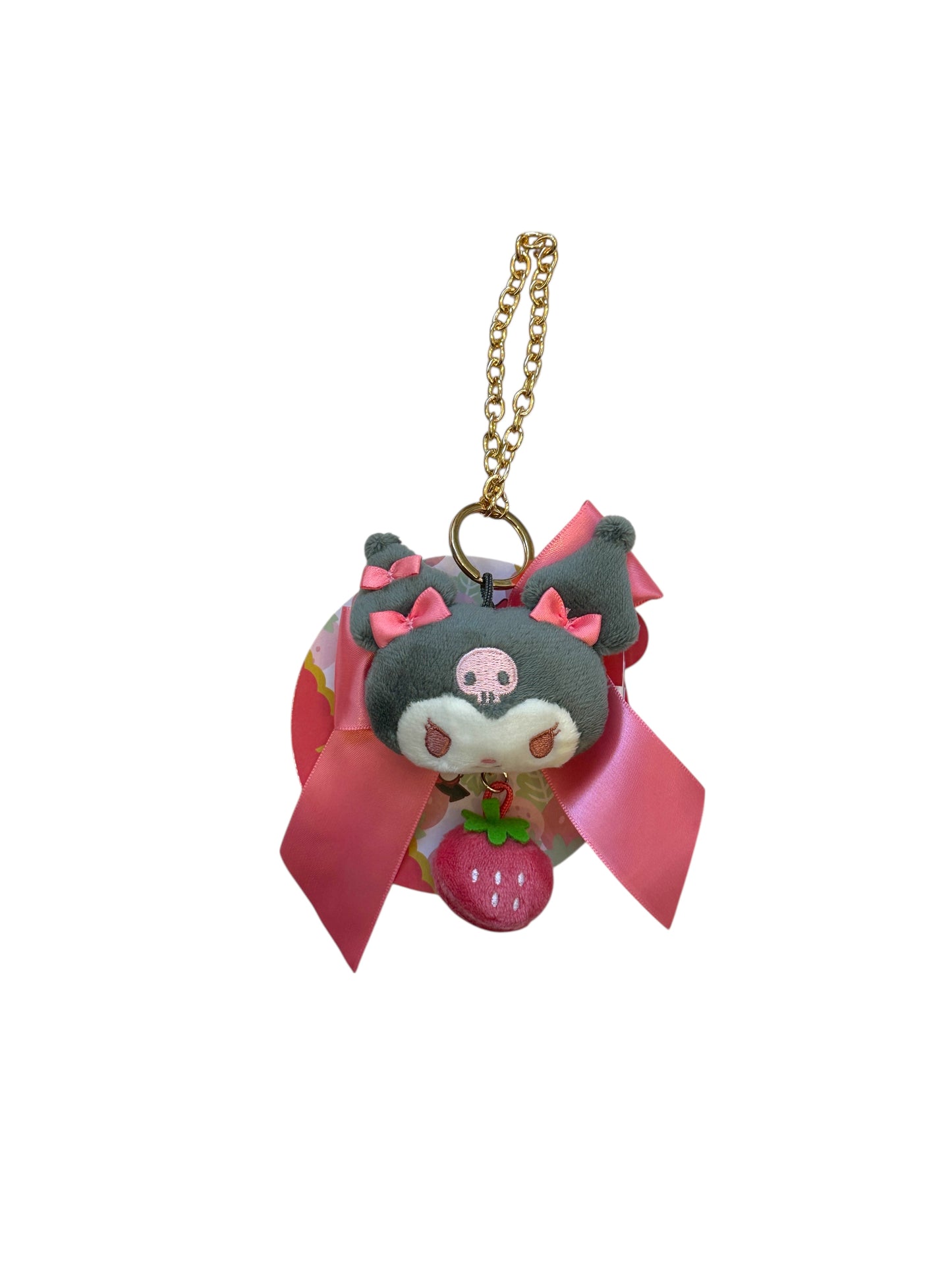 SANRIO ORIGINAL KUROMI PLUSH KEYCHAIN CHARM (STRAWBERRY NEWS 50TH ANNIVERSARY)