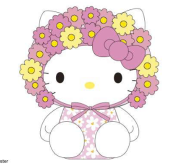 SANRIO HELLO KITTY 12 IN PLUSH FLOWER SWIM CAP WHITE