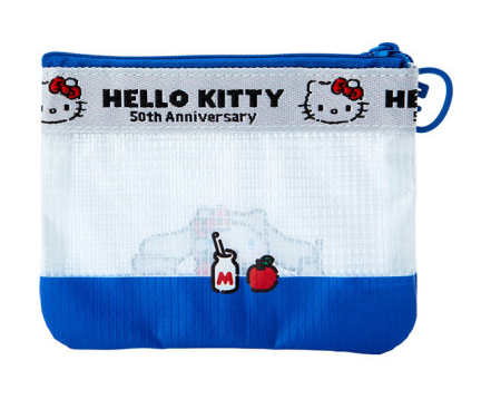 SANRIO JAPAN ORIGINAL CINNAMOROLL VINY FLAT POUCH / HELLO KITTY 50TH ANNIVERSARY