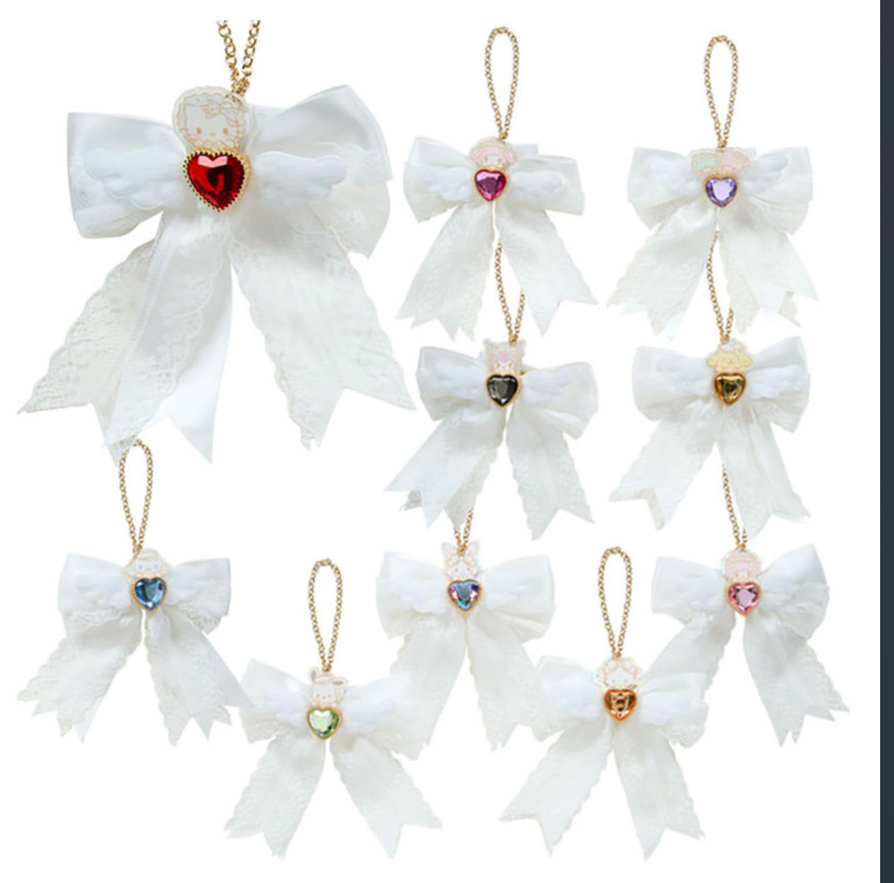 SANRIO SECRET RIBBON CHARM ENJOY IDOL PURE WHITE ANGEL CHARACTERS