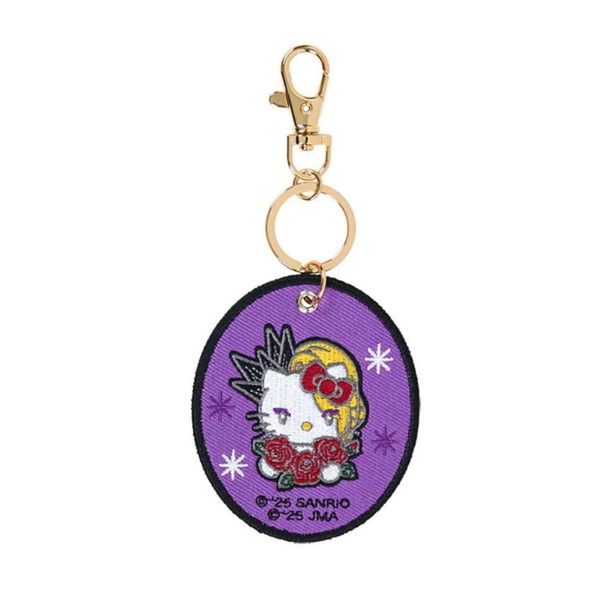 SANRIO YOSHIKITTY EMBROIDERED PATCH KEYCHAIN