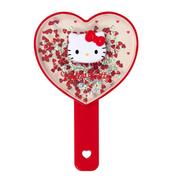 SANRIO ORIGINAL HELLO KITTY HAND MIRROR SPARKLING SEQUINS HEART SHAPED