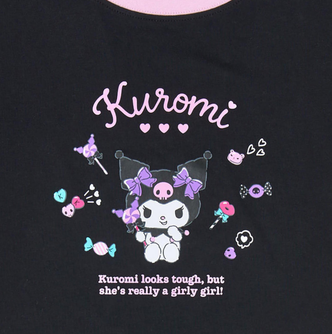 SANRIO KUROMI BLACK KIDS TSHIRT (120 CM)