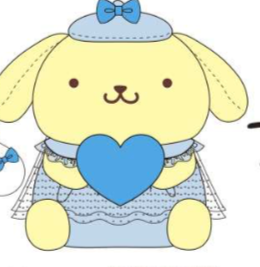 SANRIO POMPOMPURIN 12 IN PLUSH SOMETHING BLUE