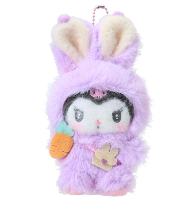 SANRIO ORIGINAL KUROMI MASCOT HOLDER PUFFY EAR RABBIT CLUB
