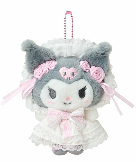 SANRIO ORIGINAL KUROMI MASCOT HOLDER WHITE FRILL
