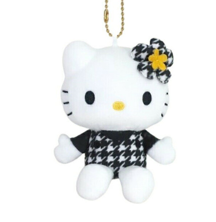 SANRIO ORIGINAL HELLO KITTY MASCOT CHARM / PLUSH STANDARD COLLECTION BLACK / WHITE