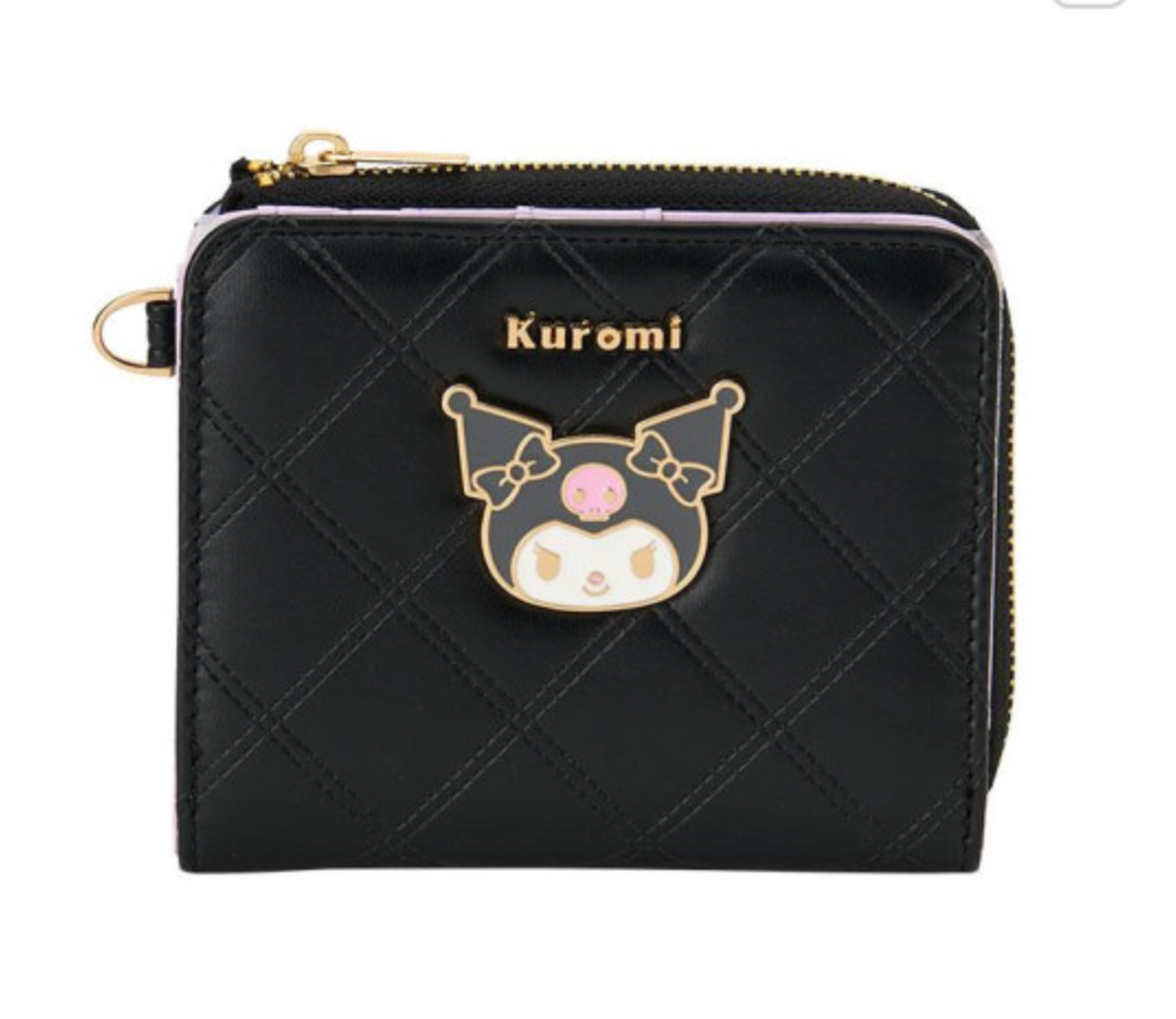 SANRIO ORIGINAL KUROMI BIFOLD WALLET BLACK GOLD