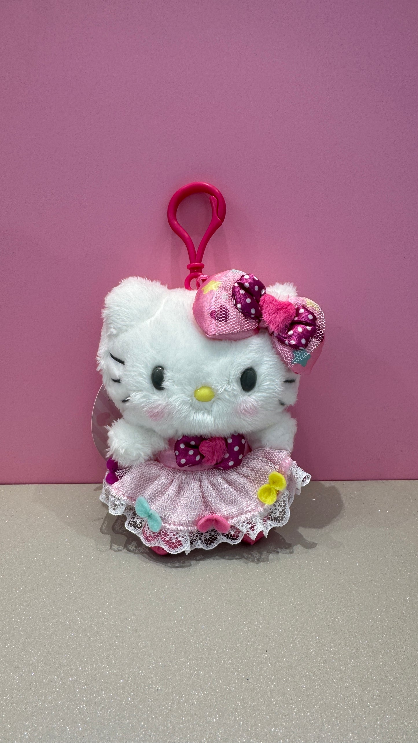 HELLO KITTY MASCOT CLIP ON GIRLY RIBBON KT