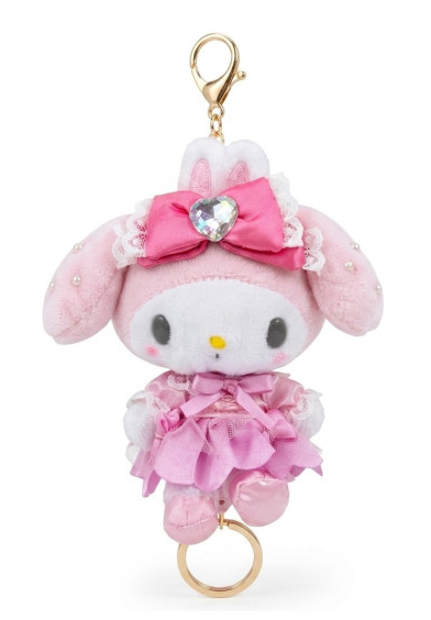 SANRIO ORIGINAL MY MELODY BUNNIES BALLERINA RABBIT RETRACTABLE REEL MASCOT KEYCHAIN